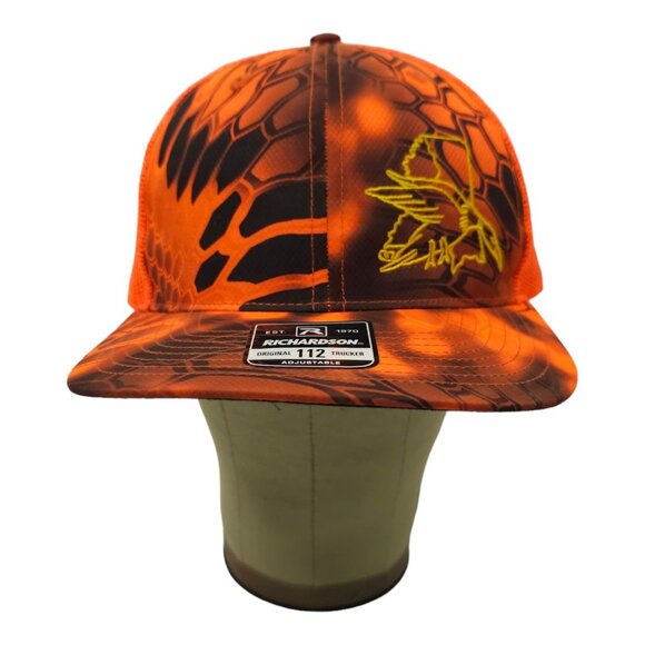Kryptek Hunter Orange Black Mesh Snapback Cap Trucker Hat Duck Richardson NEW - Picture 10 of 14